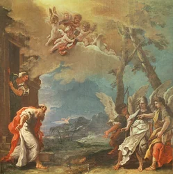 Abraham begrüßt die Engel, ca. 1695